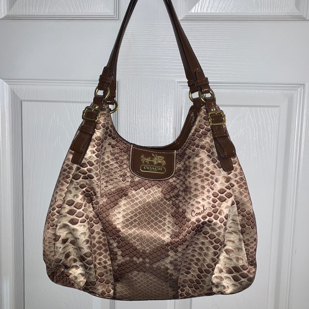 Coach faux snakeskin shoulder bag